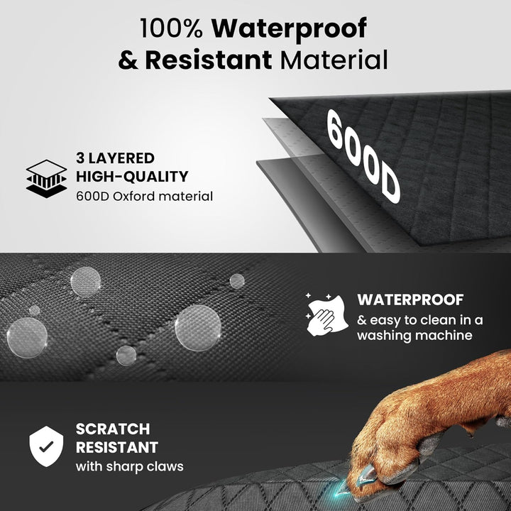 Hundedecke Auto Rückbank/Kofferraum/Vordersitz + Napf | Wasserdicht rutschfest Waschbar | Hunde Auto