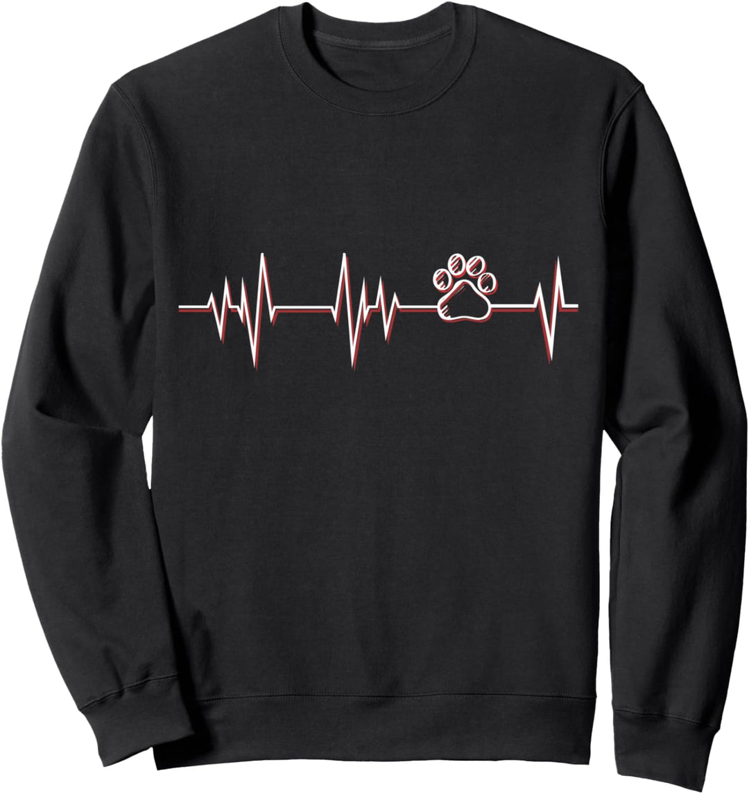 Pfotenabdruck Herzschlag Lustiges Haustier Sweatshirt