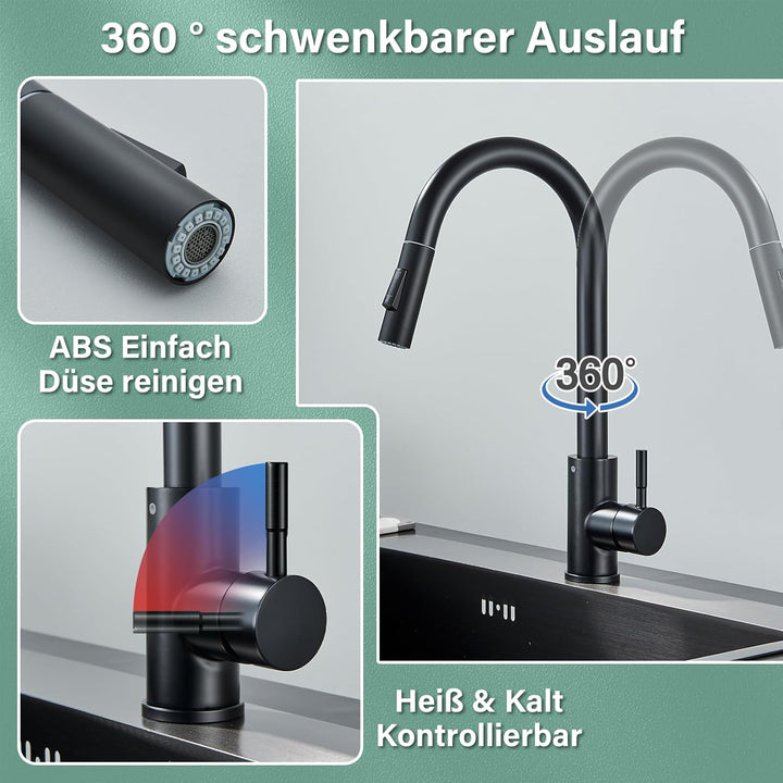 Niederdruck Armatur Küche Schwarz Wasserhahn Küche Niederdruck Küchenarmatur Mischbatterie mit Braus
