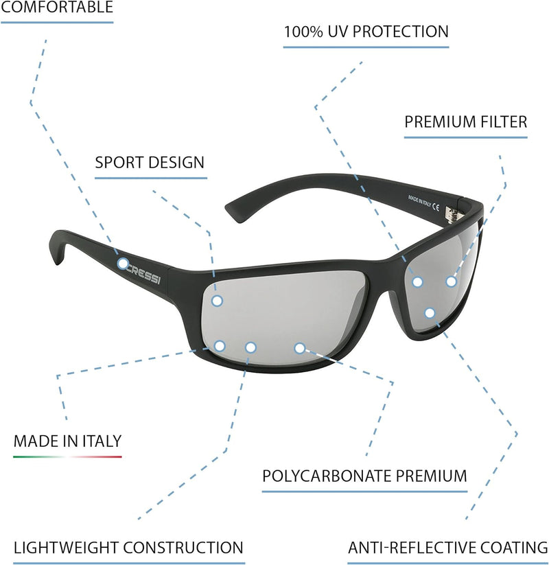 Cressi Italienisch-Sonnenbrille-Qualität - Verschiedene Modelle / Farben - Polarized / Anti-Glare mi