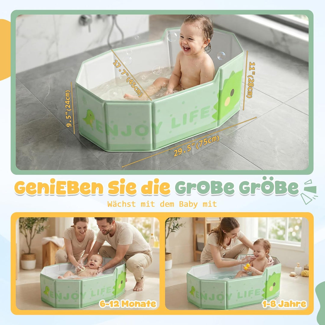 Orzbow Baby Badewanne, Grosse Babybadewanne mit Rutschfester Basis für 6 Monate bis 6 Jahre, Reise F