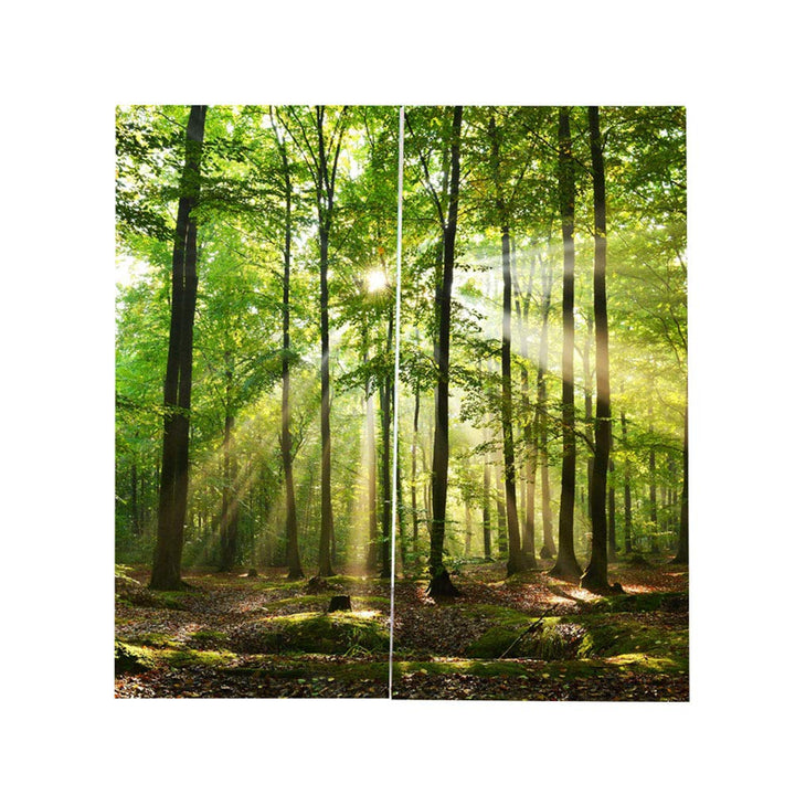 Natur Landschaft Wald Sonnenlicht Drucken Fenstervorhang, Schlafzimmer Vorhang, Mode Duschvorhang Ra