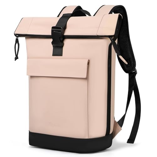 Rolltop Rucksack Damen & Herren, Elegant Laptop Rucksack Wasserdicht mit 17 Zoll Laptopfach, Grosser