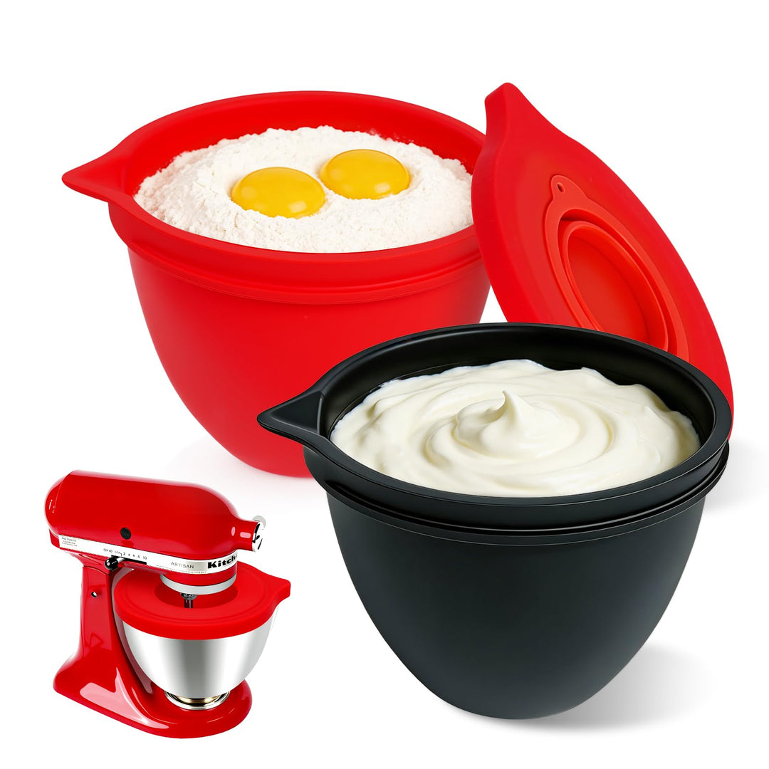 Silikon-Einlagen, kompatibel mit Kitchen Aid 4,5-5-Quart-Mixer mit kippbarem Kopf, 2 Einlagen mit De