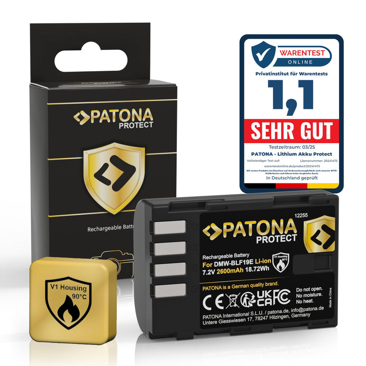 PATONA Protect V1 Akku DMW-BLF19E, NTC Kompatibel mit Panasonic Lumix DMC-GH3 DMC-GH3A DMC-GH4
