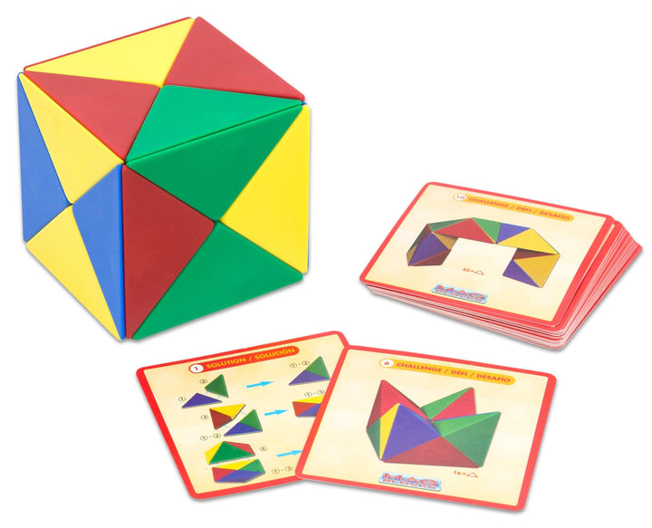 Betzold - Magnetwürfel aus 24 farbigen Tetraedern - Geometrie-Bausatz Mathematik