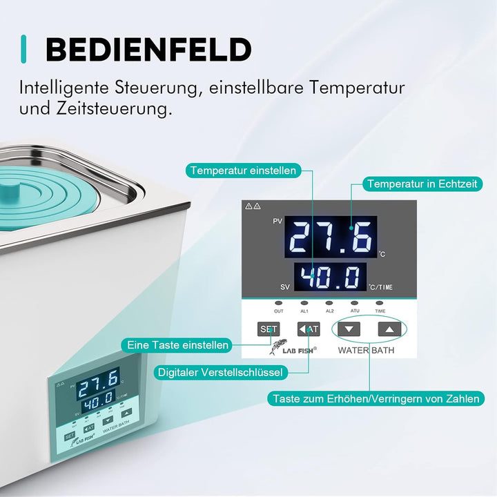 LABFISH Digitales Labor Wasserbad Water Bath 6L Capacity kommerzieller laborwasserbad Heating Device