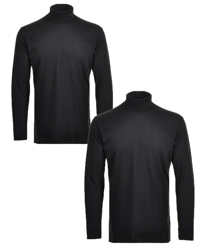 RAGMAN Herren Basic Rollkragenshirt Doppelpack Langarm L Schwarz/Schwarz, L Schwarz/Schwarz