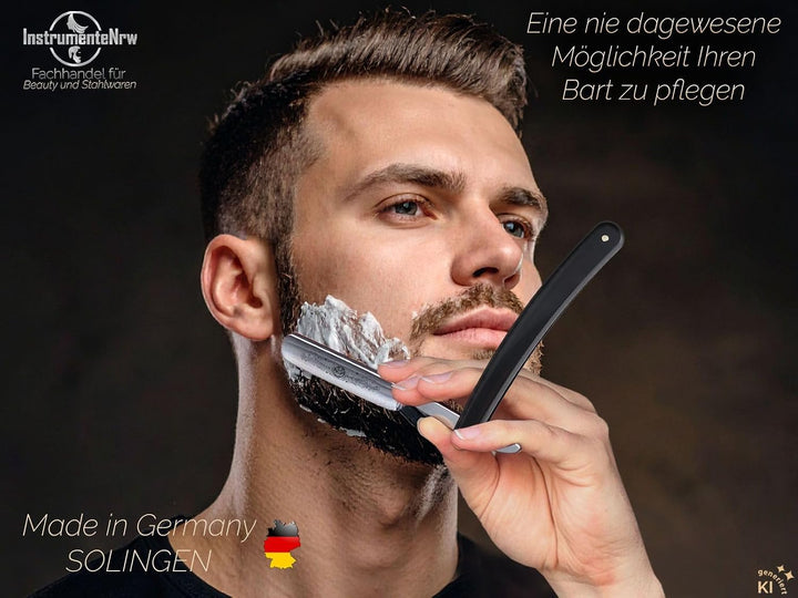 Rasiermesser Solingen Set mit Abziehleder und Paste Made in Germany - Premium Rasier-Set für Herren