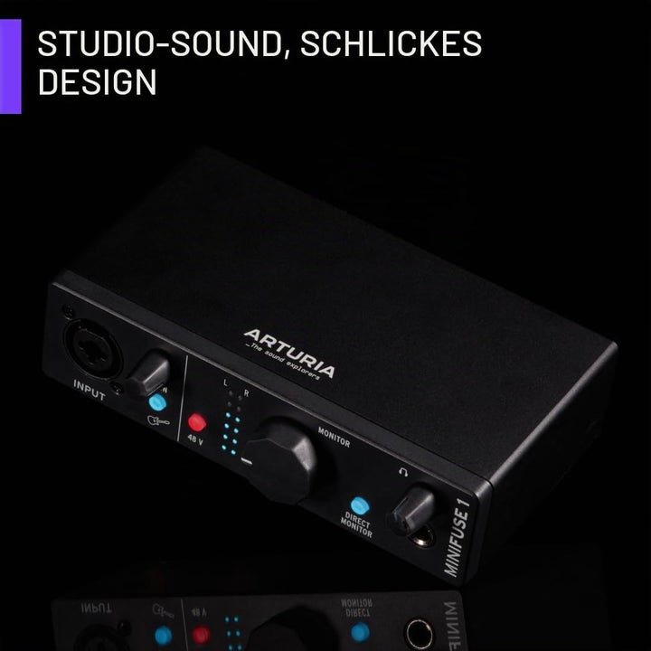 Arturia - MiniFuse 1 - Kompaktes USB-Audio-Interface mit Kreativer Software für Hochwertige Aufnahme
