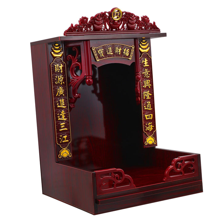 Garneck Holz Buddha Regal Wandmontage Buddhistischer Schrein Tischständer Retro Chinesischer Stil Fü