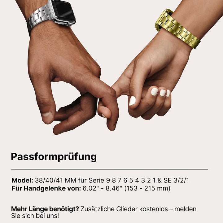 Fullmosa Kompatibel mit Apple Watch Armband 40mm 41mm 38mm Damen Herren, Neues Metall Schlanks Ersat
