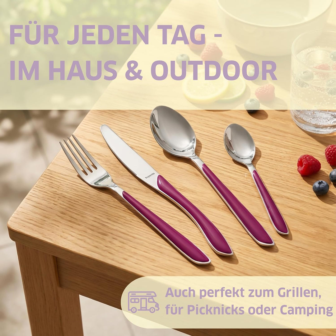 Kuppels Prisma Besteck Set für 6 Personen aus Edelstahl poliert | Besteckset 24-teilig | Hochwertige