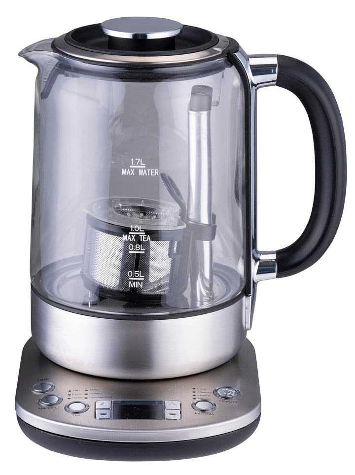 alpina Wasserkocher mit Teekorb – 1,7 l – 2200 W – Elektrischer Wasserkocher – Teekocher – Temperatu