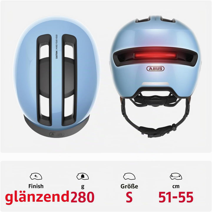 ABUS Urban Helm HUD-Y - mit magnetischem, aufladbarem LED-Rücklicht &amp; Magnetverschluss - cooler Fahr