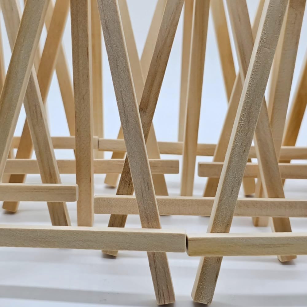 12 Stück 19 cm Mini-Holzstaffelei, Naturholz-Ausstellungsständer, Künstler-Staffelei, Tischhalter, S