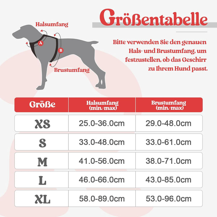 rabbitgoo Hundegeschirr Mittelgrosse Hunde, Anti Zug Geschirr mit Kontrolle, No Pull Verstellbar Hun