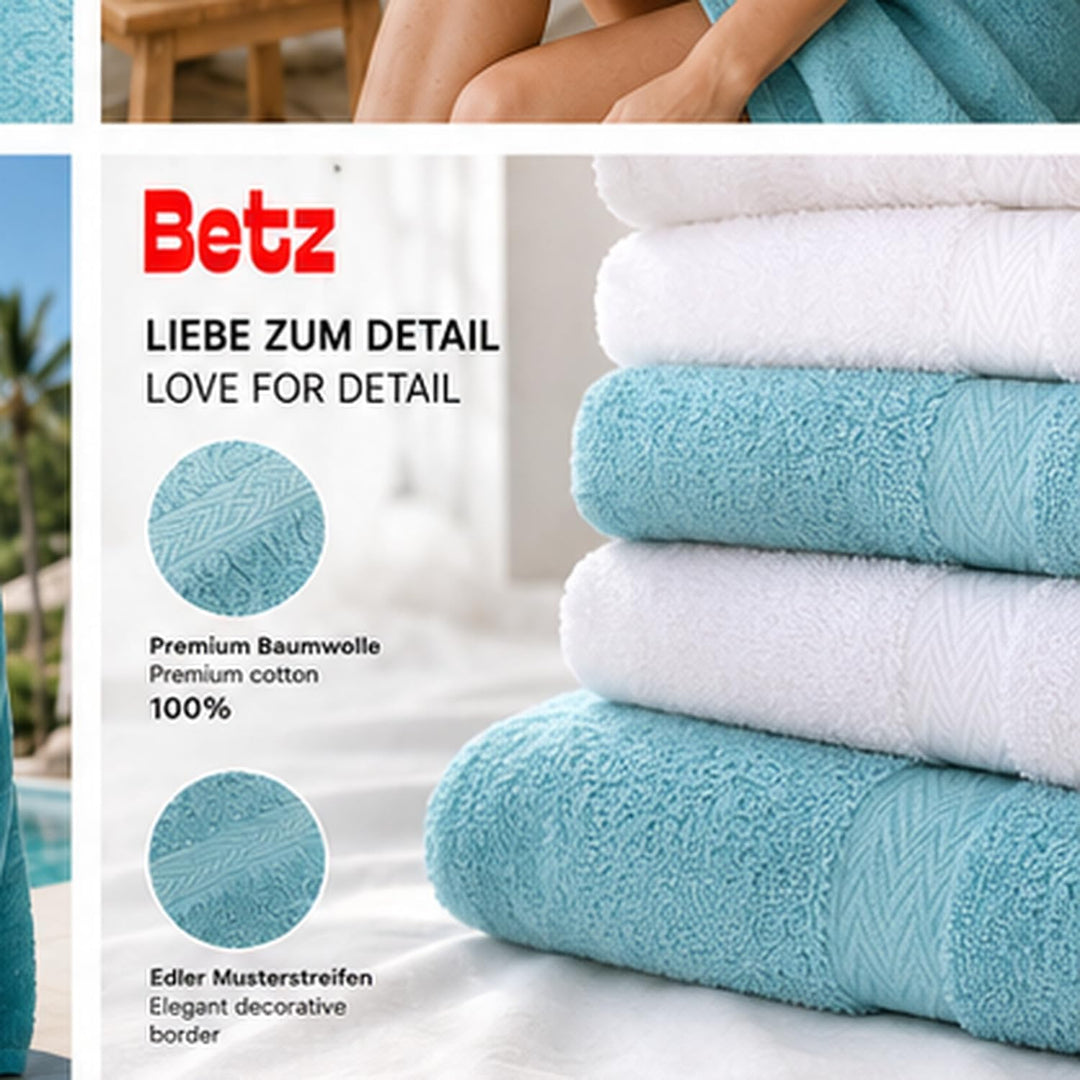 Betz 12-TLG. Handtuch Set Premium 100% Baumwolle 2 Duschtücher 4 Handtücher 2 Gästetücher 2 Seiftüch
