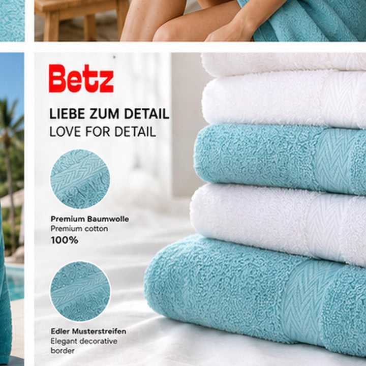 Betz 12-TLG. Handtuch Set Premium 100% Baumwolle 2 Duschtücher 4 Handtücher 2 Gästetücher 2 Seiftüch