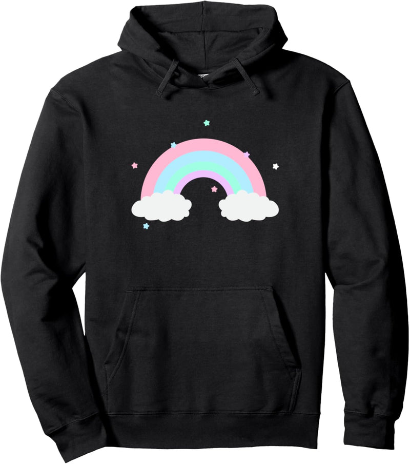 Regenbogen und Sterne in Pastellfarben Pullover Hoodie