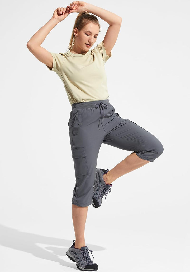 MOCOLY Damen Leichte Wanderhose Outdoor Trekkinghose Atmungsaktive Cargo Hose Kletterhose Outdoorhos