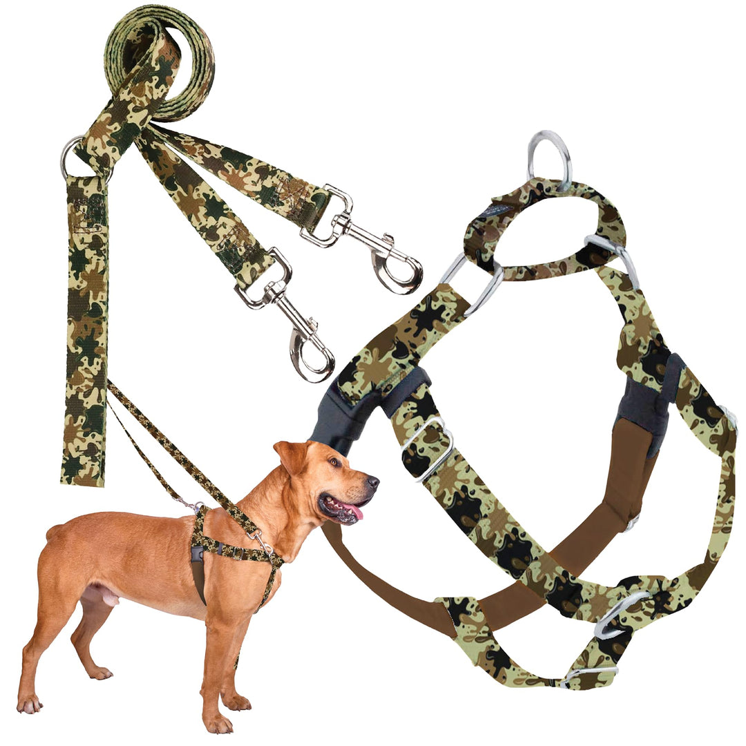 2 Hounds Design Freedom Hundegeschirr und Trainingsleine gegen Ziehen, doppelte Leinenschlaufen, gef