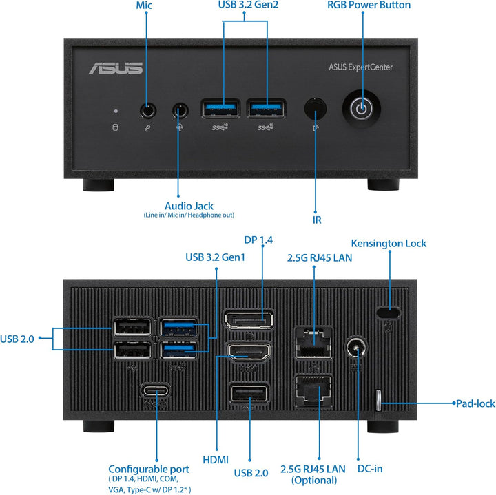 ASUS PN42-SN004AV Intel� N N100 4 GB DDR4-SDRAM 128 GB SSD Windows 11 Pro Mini PC Nero (ASUS PN42-SN