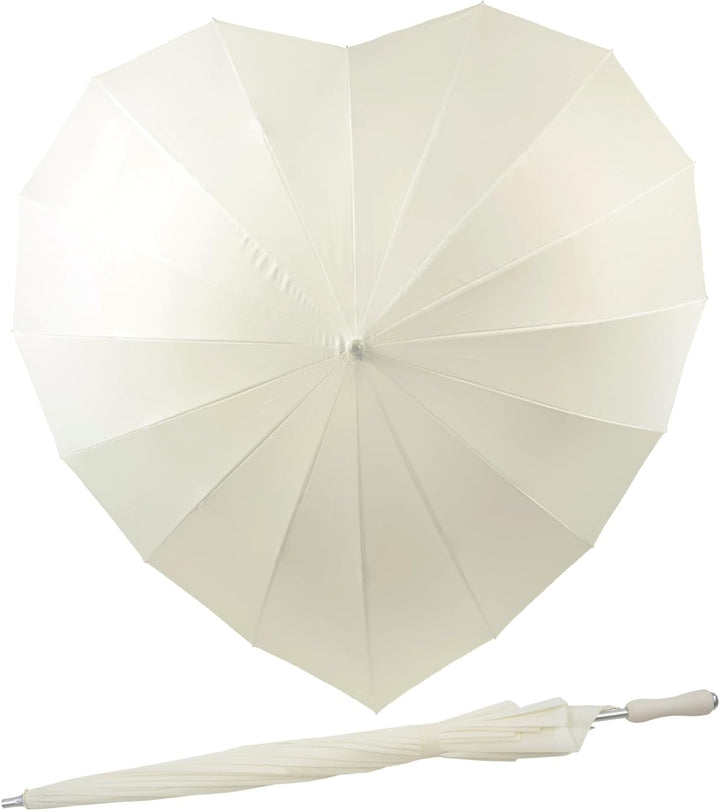 iX-brella XXL Hochzeitsschirm Brautschirm Wedding Heart - cream, cream
