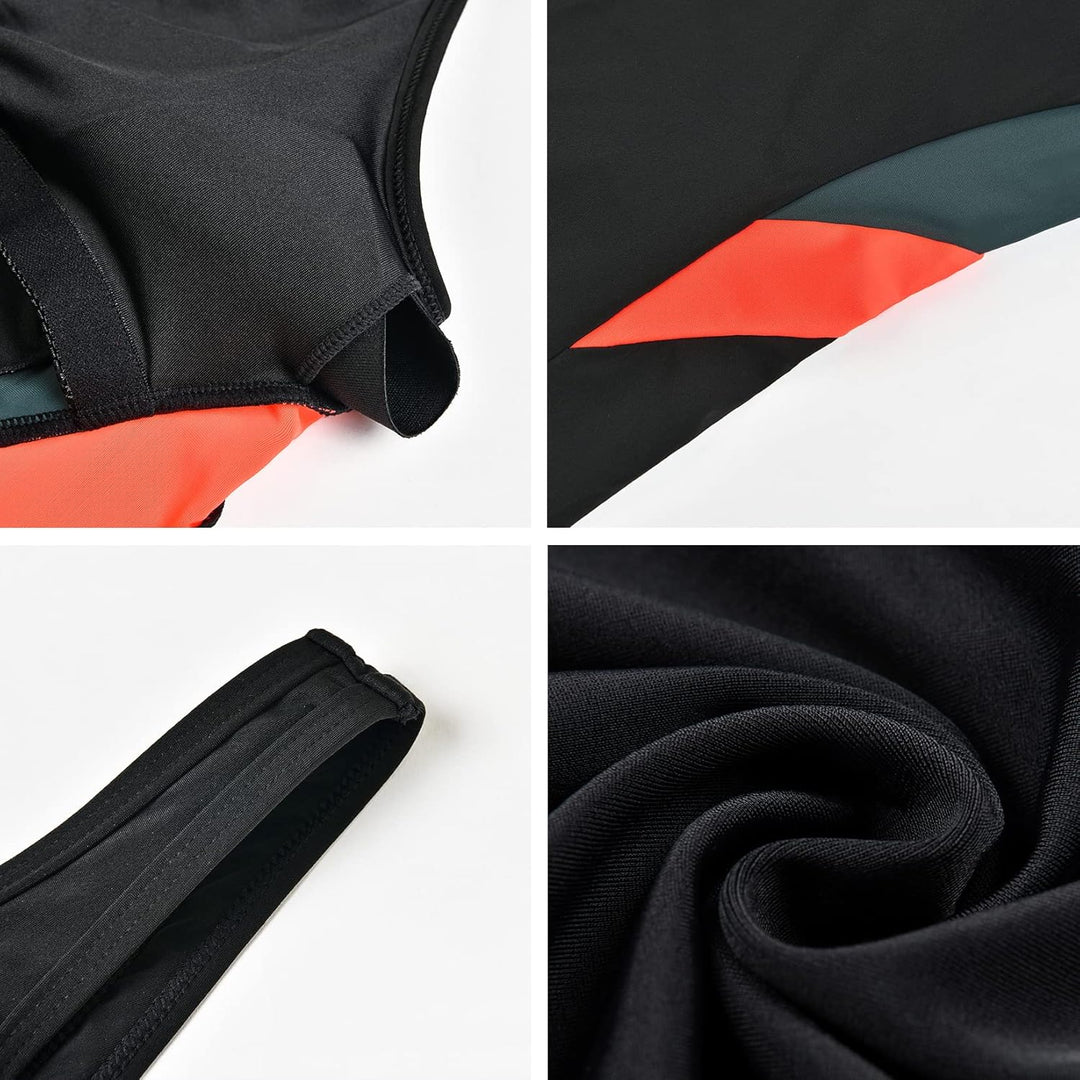 Veranobreeze Damen Sport Badeanzug Racerback Schwarz Sport Bademode 38 Grau &amp; Orange, 38 Grau &amp; Oran
