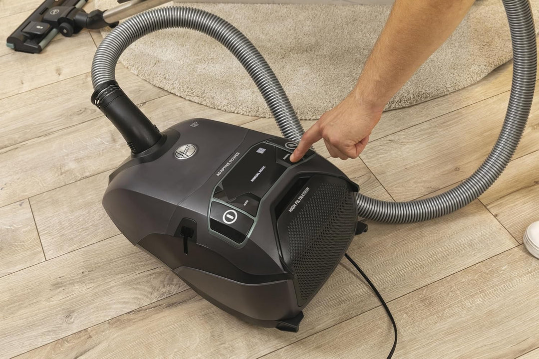 Hoover Bodenstaubsauger mit Beutel, Universal-Düse für alle Böden, extra leiser (66dBA) & kompakter