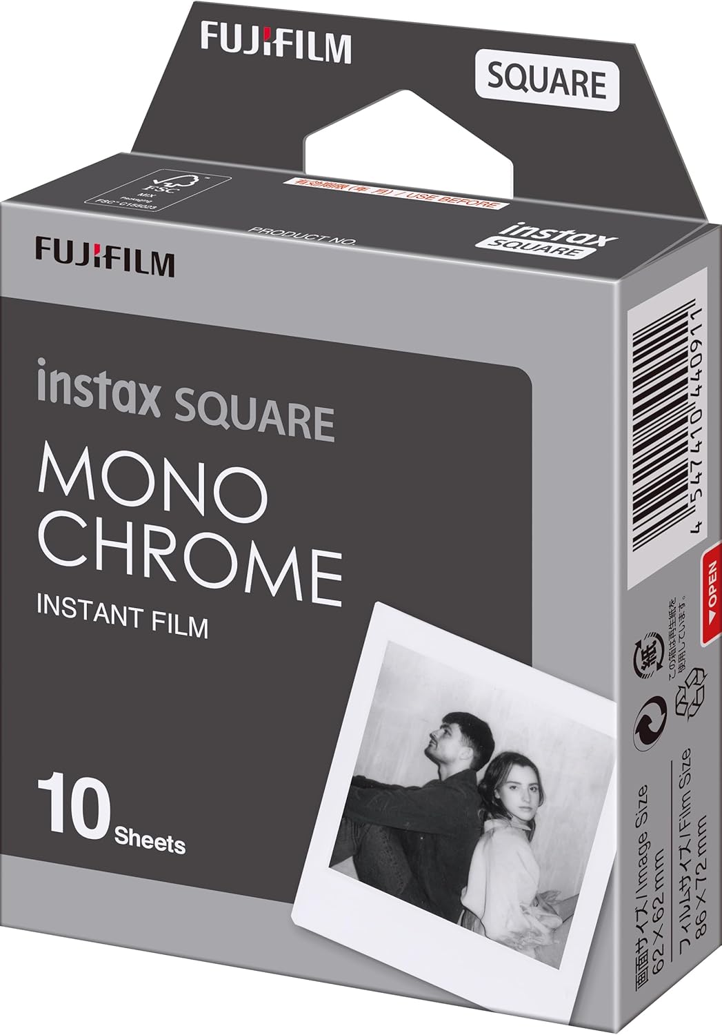 instax™ Square Film, Monochrom, 1x10