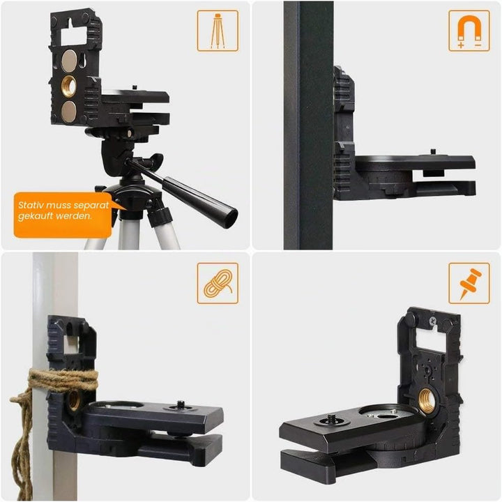 Huepar PV3 L-Form Laser Level Adapter für Kreuzlinienlaser, Magnetisch Schwenkbarem Sockel, 180 Grad