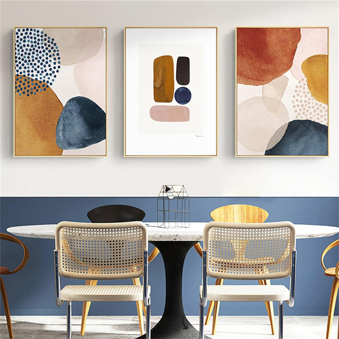 TROYSINC 3er Set Morandi Poster, Abstrakt Geometrie Bilder, Nordisch Kunstposter, Ohne Rahmen Leinwa