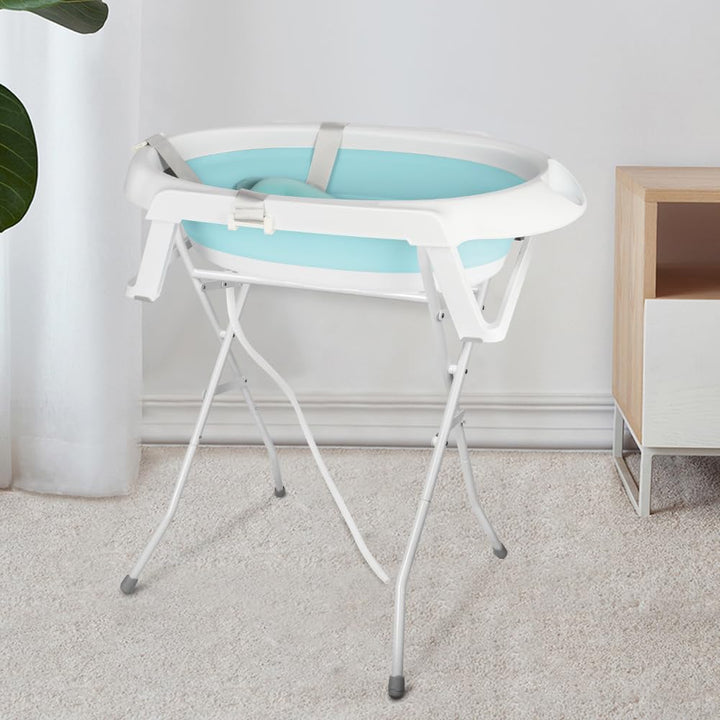 Babywanne mit Ständer Faltbare Baby Badewanne Set mit Gestell - Tragbare Rutschfeste Wanne für Neuge