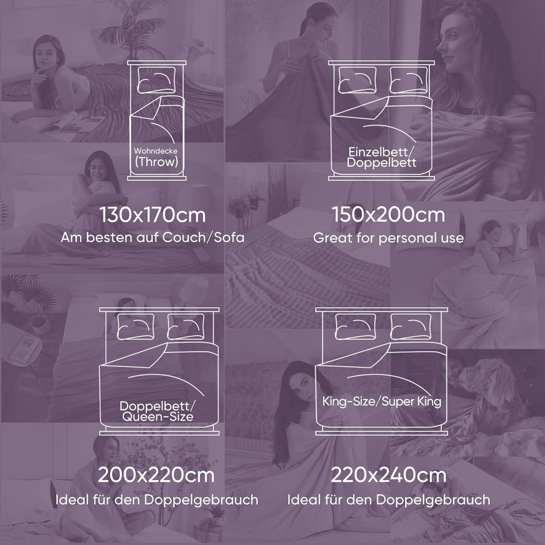 Elegear Kühldecke 200 x 220cm, Japanische Arc-Chill 3.0 Q-Max>0,5 Kühlfasern 2in1 Selbstkühlende Som