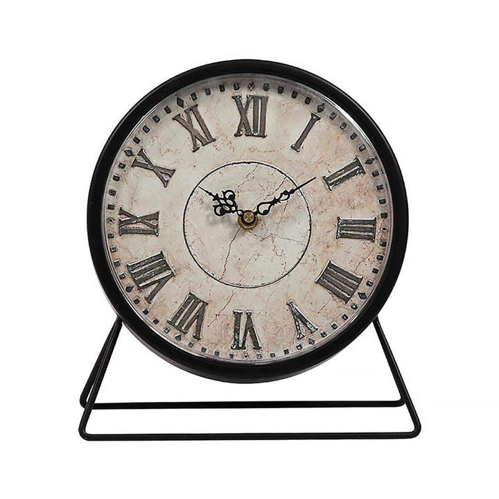 Vintage Schwarz Tischuhr Lautlos Nicht tickend 9 Zoll Analog Metall Schreibtischuhr Klassische Retro