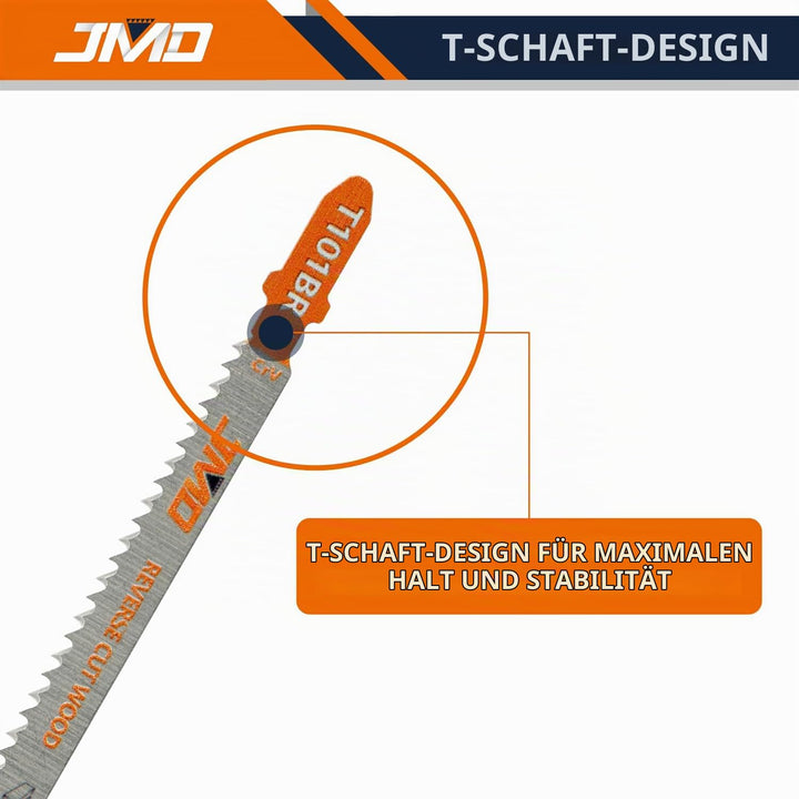 JMD 30 x T101BR Stichsägeblatt Holz Rückwärtsschnitte 100mm 10TPI Sägeblätter Stichsäge für Holz Zub
