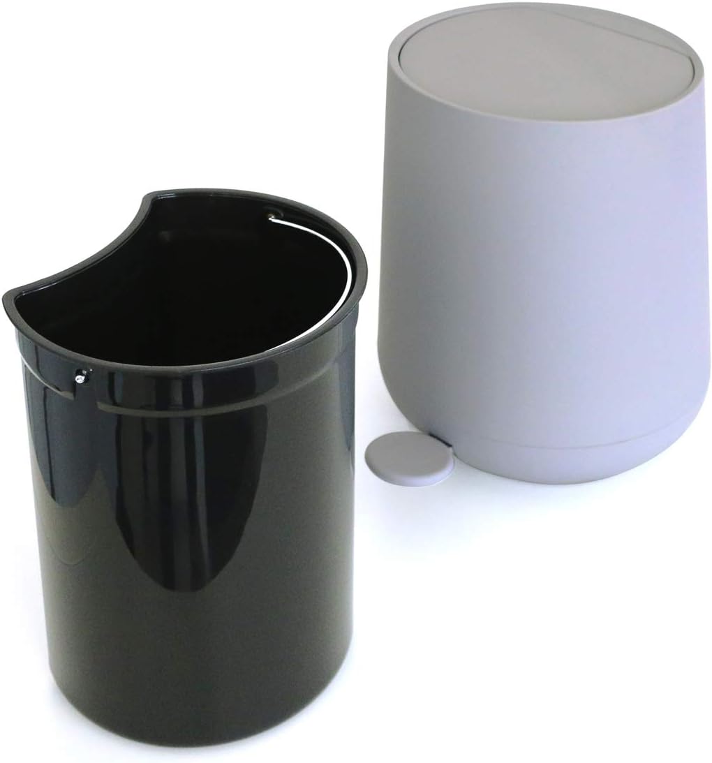 Zone - Mülleimer - Bad-Mülleimer - Pedaleimer - dunkelgrau - 5 Liter