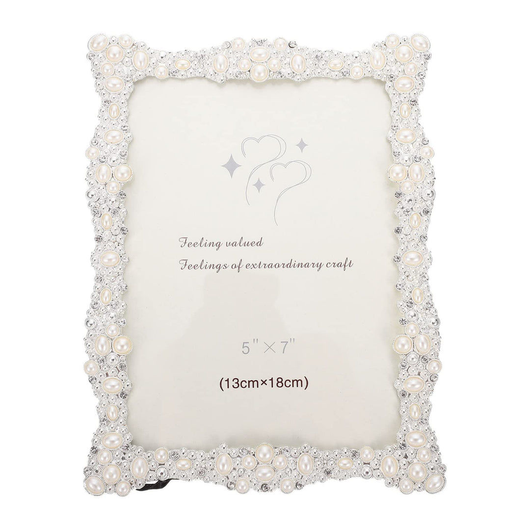 Homoyoyo Bilderrahmen mit Perlen Hochzeitskristall Bildrahmen Desktop Photo Frame Tabletop Display R