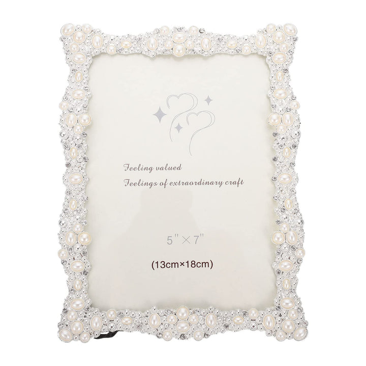 Homoyoyo Bilderrahmen mit Perlen Hochzeitskristall Bildrahmen Desktop Photo Frame Tabletop Display R