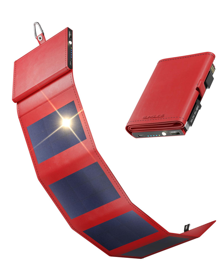 Solar Power Bank mit SunPower Technologie, Handy Ladegerät im Taschenformat, ideal beim Camping oder
