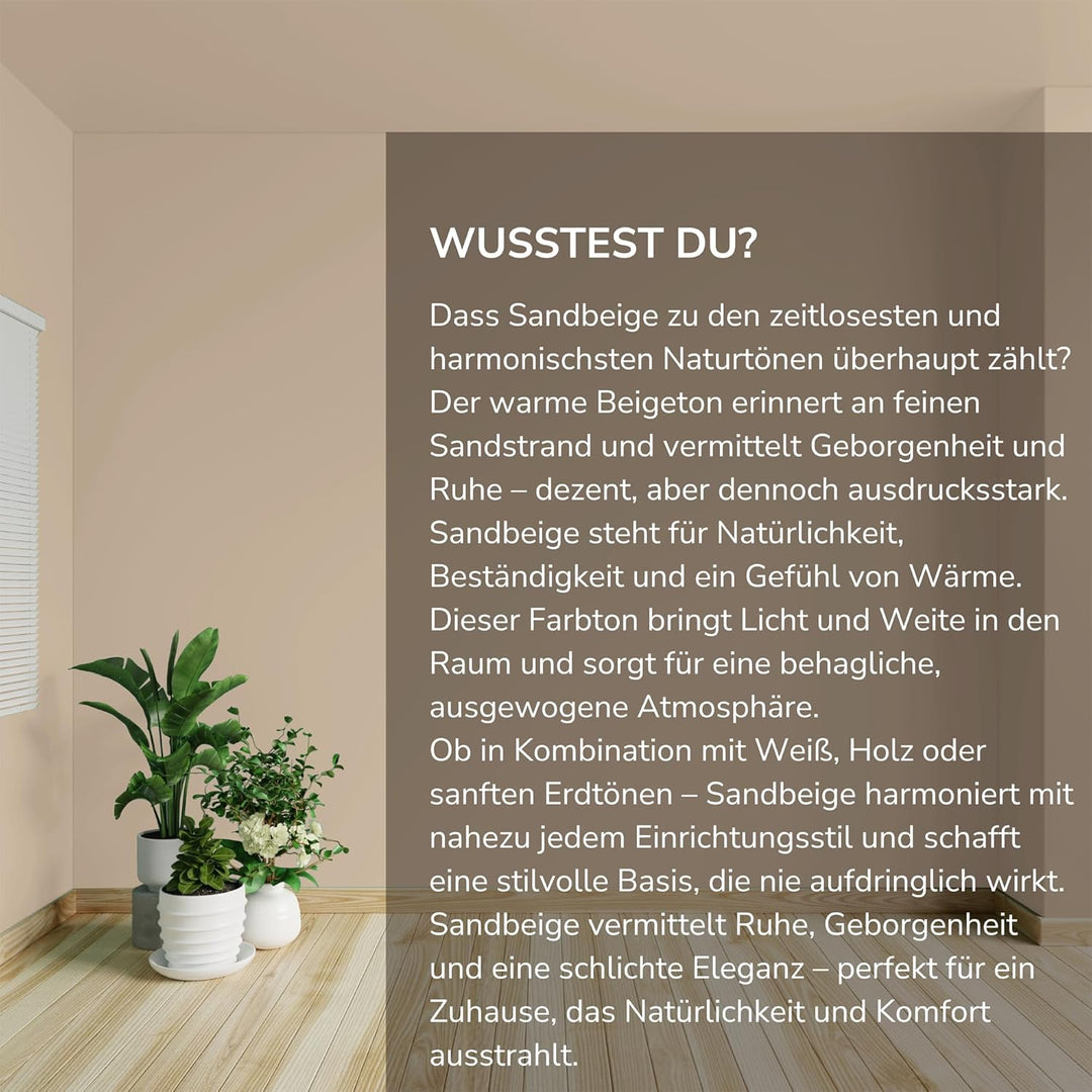 Preismaxx Profiweiss Wandfarbe Beige 2,5L, hohe Deckkraft, Dispersionsfarbe innen, Innenfarbe Sandbe