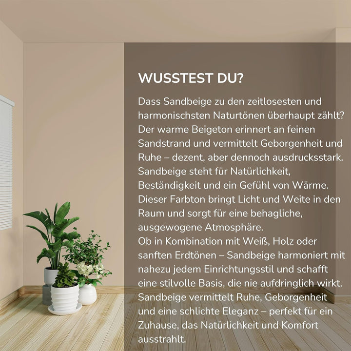 Preismaxx Profiweiss Wandfarbe Beige 2,5L, hohe Deckkraft, Dispersionsfarbe innen, Innenfarbe Sandbe