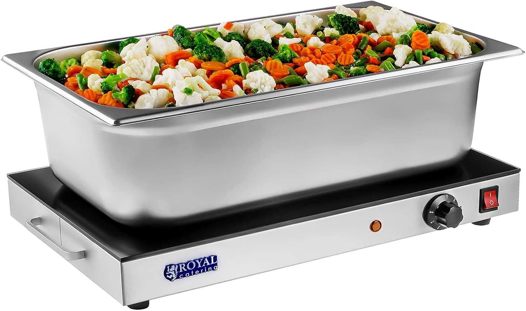 Royal Catering - RCHP-500G - Warmhalteplatte - 260 W - Glasoberfläche - 53,0 x 32,5 cm
