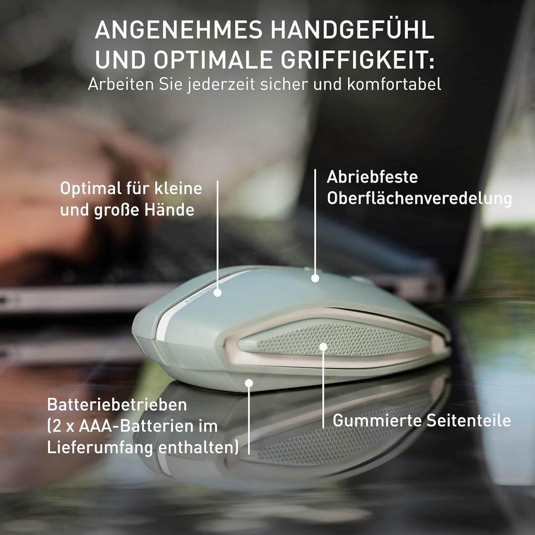 CHERRY GENTIX BT, Kabellose Bluetooth-Maus, Multi-Device-Funktion für bis zu 3 Geräte, Umschaltbare