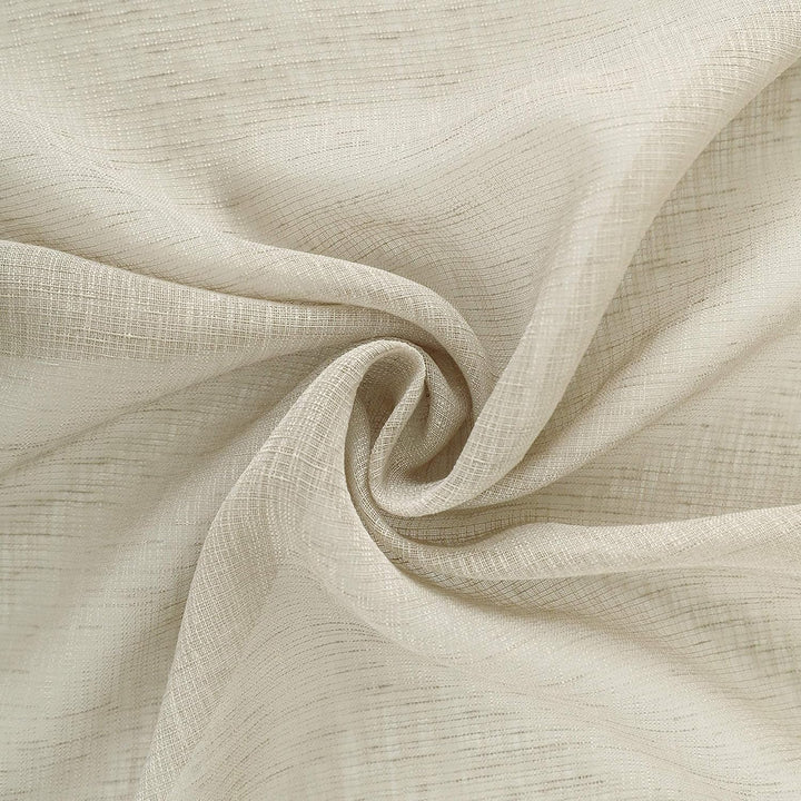 Koufall Vorhänge, Leinenoptik, durchsichtig 52x96 beige, 52x96 Beige