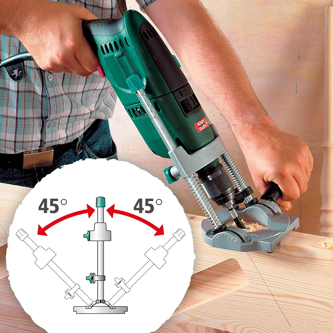 wolfcraft Tecmobil Bohrständer 4522000 | Mobiler Bohrhelfer für präzises Freihandbohren an Wänden, S