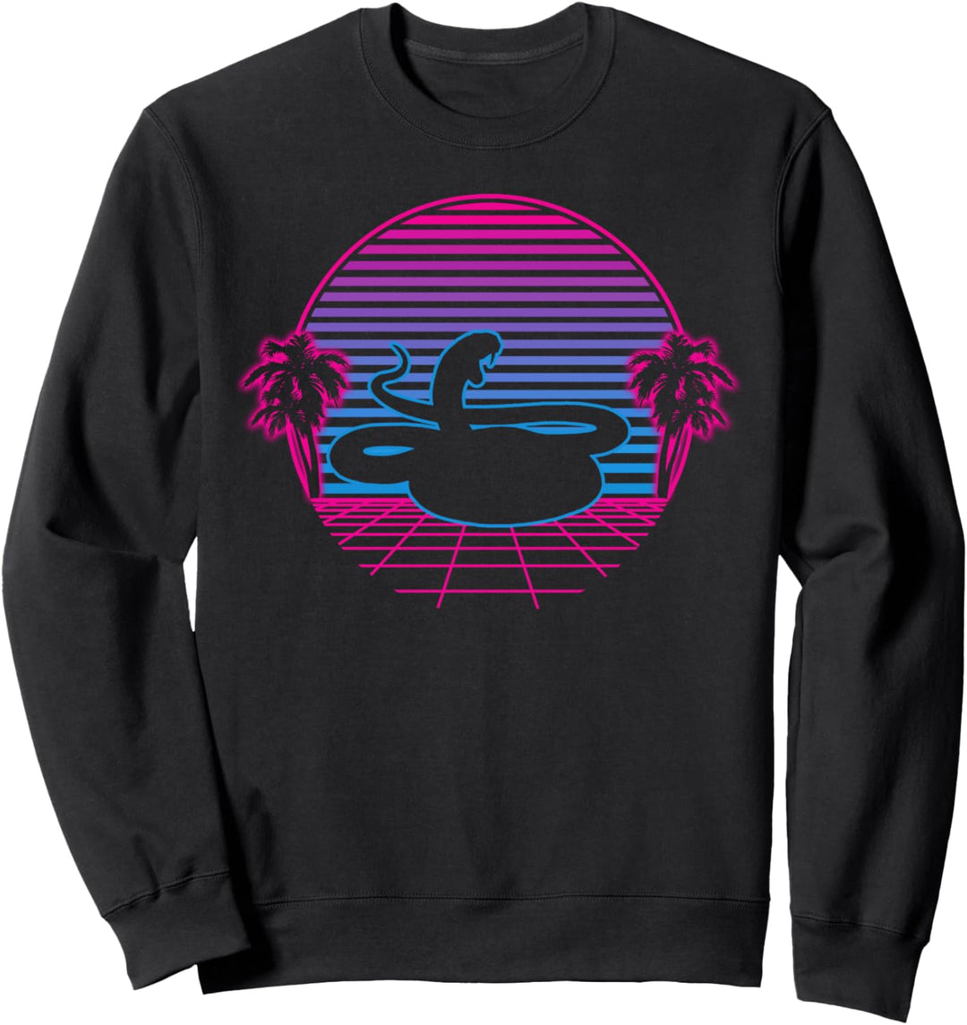 Schlange Reptil Terrarium Zoo Retro Vintage Sunset Geschenk Sweatshirt