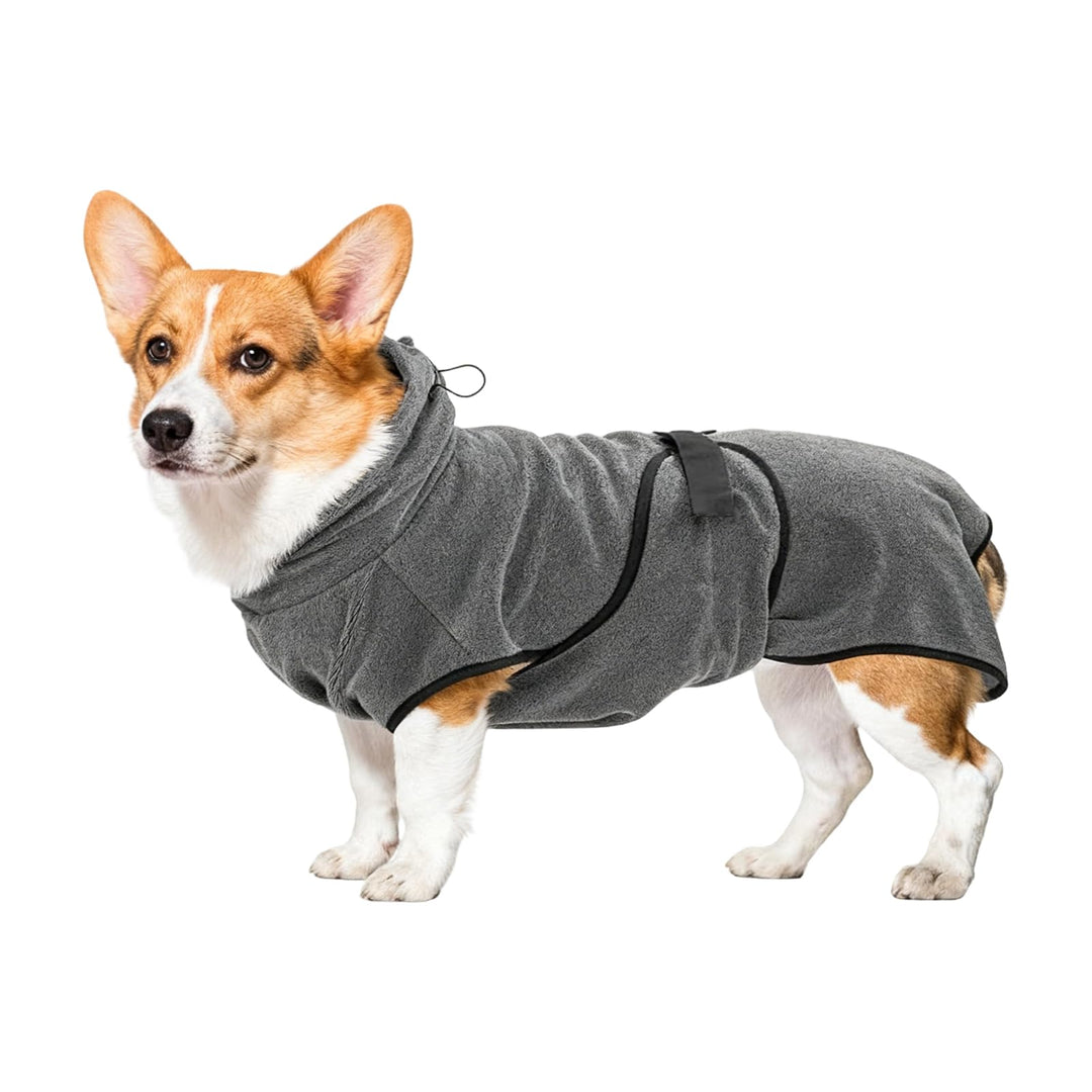 FARYODI Hundebademantel M für Rückenlänge 55cm Hunde, Mikrofaser Bademantel Badetuch, Saugfähig Schn