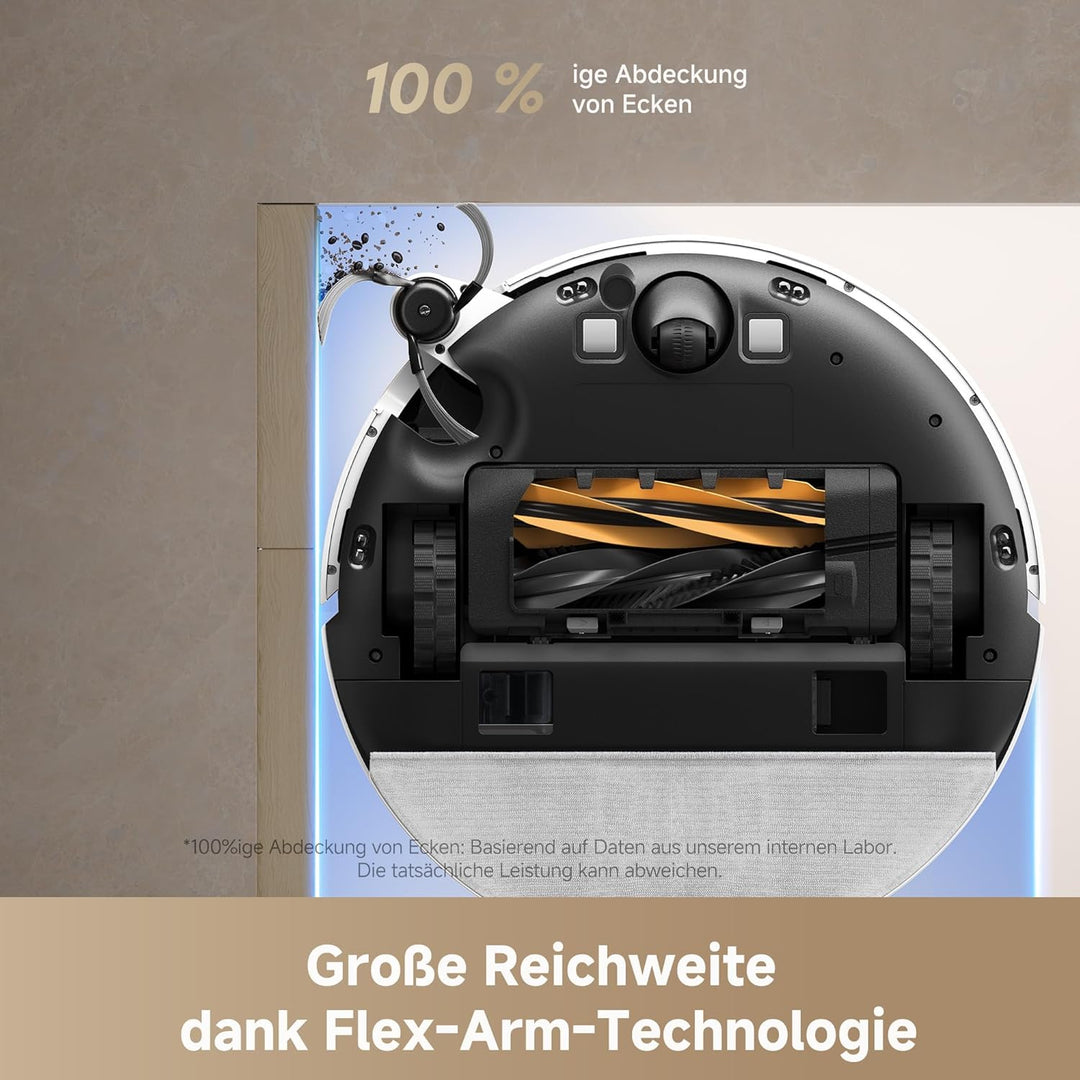 dreame D20 Pro Plus Saugroboter, 13.000 Pa Saugkraft, DuoBrush für Tierhaare, Eckenrein, Selbstentl,